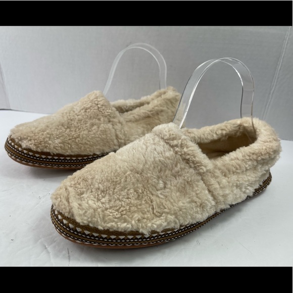 Woolrich size 8 M Moccasin Tan Slipon Wool women’s Slippers Shoes - Picture 4 of 13